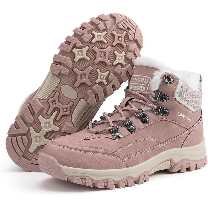Зимові черевики для жінок, снігоступи, антиковзаючі черевики, зимові черевики, розмір 37-42 EU, 40 EU, рожеві