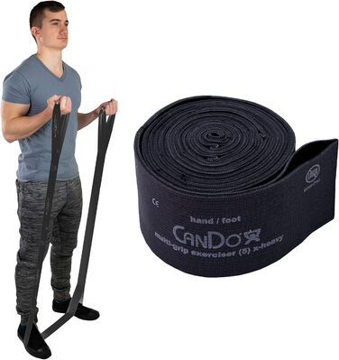 Еспандер-стрічка CanDo Multi-Grip для фітнесу, чорна, надсильна
