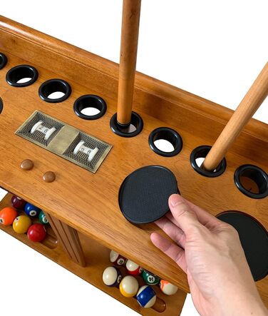 Стенд для зберігання 9 київ для більярдного столу Boden з аксесуарами, лічильник, класичний дуб, масив дерева