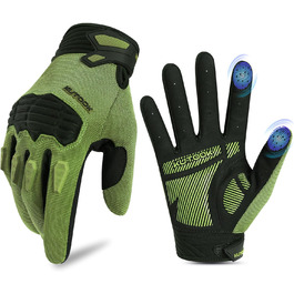 Рукавички для гірського велосипеда KUTOOK: захист долоні, сенсорний екран, дихаючі, зелені, XL