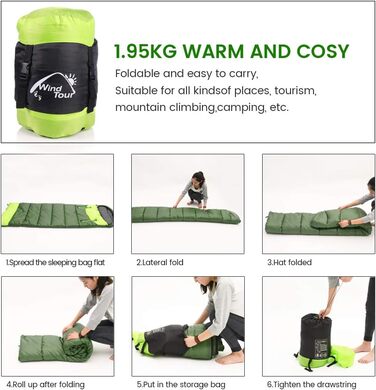 Сплячий мішок-одеяло, трансформований, -10°C до 20°C, дихаючий, з'єдний, ультралегкий для відпочинку, кемпінгу, походів, альпінізму (ліва блискавка, армійський зелений)