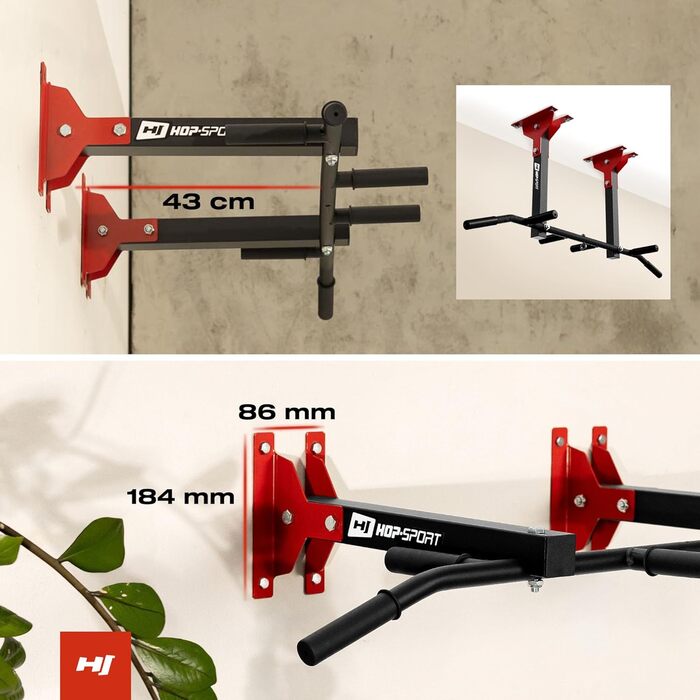 Hop-Sport Мультигрифова турнік для стіни HS-2002K - Професійний турнік для дому з різними варіантами хваток