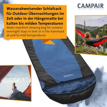 Спальний мішок CampAir Deckenschlafsack, блакитний (Comfort), з компресійним мішком