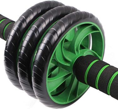 Колесо для пресу Ab Wheel - тренажер для фітнесу та зміцнення м'язів пресу, неслизькі ручки, для дому та спортзалу (зелений)