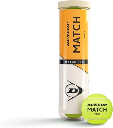 М'яч для тенісу Dunlop Match Pro для піску, хард-корту та трави – Amazon Exclusive, 3x 4 шт.