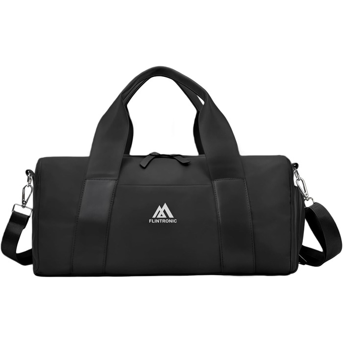 Спортивна сумка Flintronic для дівчат та жінок, маленька сумка для плавання та фітнесу з відділенням для взуття та вологостійкою кишенею (Чорна, 44 x 20 x 20 см)