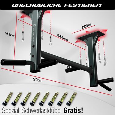 Штанга для підтягувань Sportstech 4in1 KS400 для дому: підтягування, бокс, канати, 6 ручок, сталева конструкція