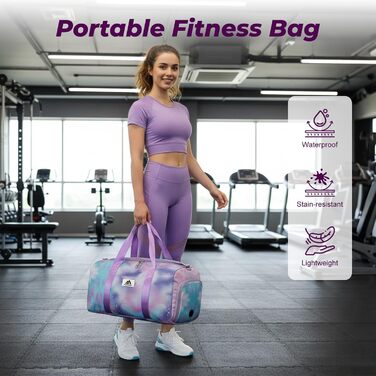 Спортивна сумка Flintronic для дівчаток та жінок, дитяча сумка для плавання з відділенням для взуття та вологостійкою кишенєю, для фітнесу, танців та подорожей, фіолетова, 46x20x25 см