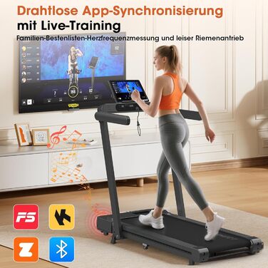 Walking Pad VANNECT: компактний біговий тренажер для дому з регулюванням нахилу, LED-дисплеєм, пультом керування, потужністю 3.0HP та вагою до 180 кг (чорний)