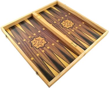 Дерев'яний набір настільних ігор PrimoLiving Deluxe: нарди та шахи, 40x40 см