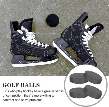 Гумові хокейні шайби Gatuida, 4 шт. для гри в приміщенні та на вулиці, чорні