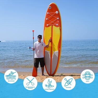 Легке розбірне весло FunWater SUP для сап-борду, 3 секції, регульоване, плаваюче, посилені нейлонові лопаті