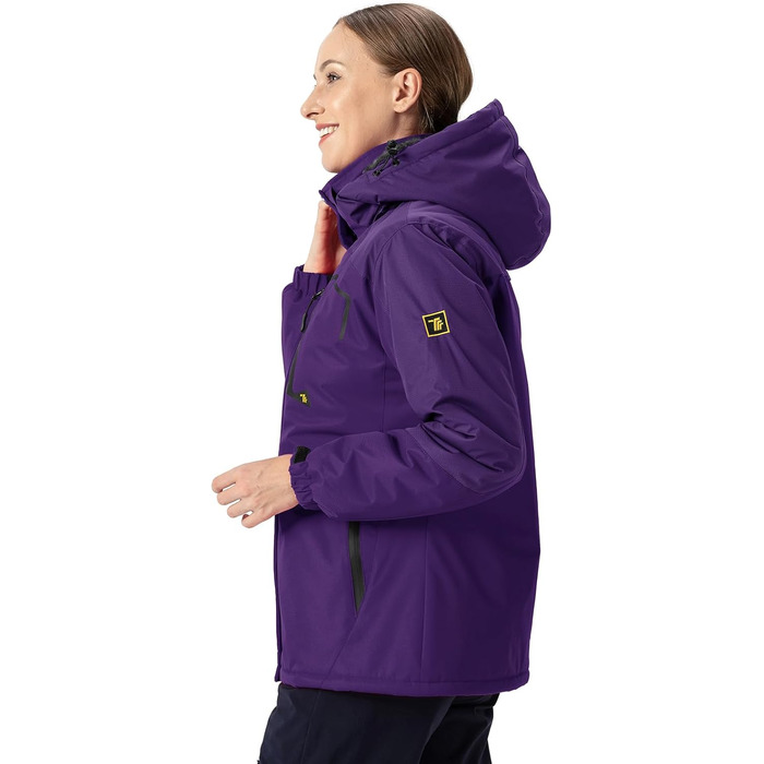 Жіноча куртка: флісова, зимова, водонепроникна, дихаюча, тепла, вітрозахисна, софтшел з капюшоном (XXL, фіолетовий)