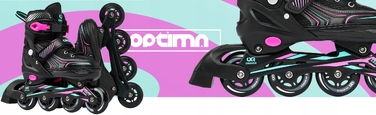 Роликові ковзани 3в1 Croxer Optima, регульовані, Mint/Pink, розмір 35-38