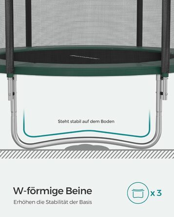 Трамплін SONGMICS Outdoor Ø 183-427 см: круглий батут для саду з захисним покриттям, сіткою, сходами та м'якими стійками