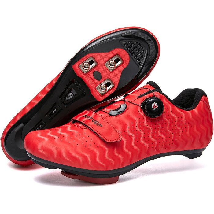 Велосипедні черевики для чоловіків та жінок. Сумісні з педалями Look SPD, SPD-SL, Delta Lock. Підходять для Peloton. Червоні, розмір 38 EU.