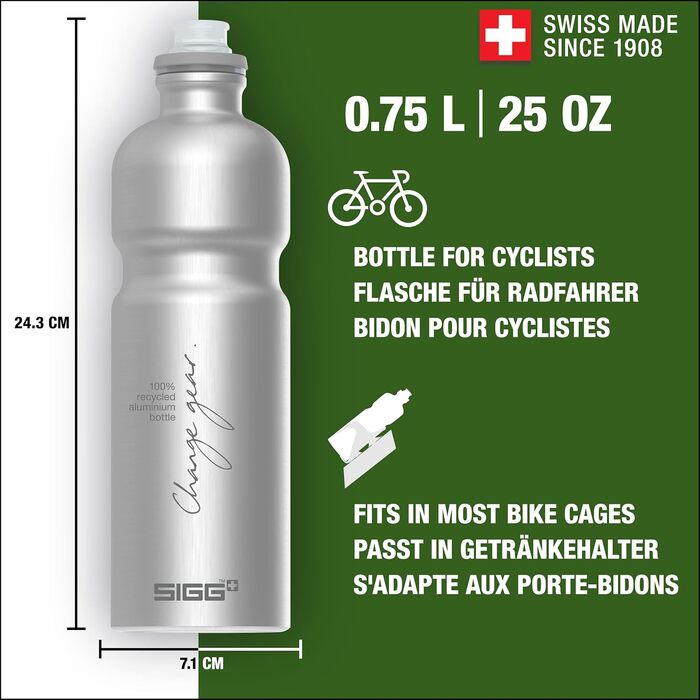 Алюмінієва спортивна пляшка для води SIGG Move MyPlanet 0,75 л, ультралегка, BPA-free, сертифікат KlimaPartner, вироблено у Швейцарії