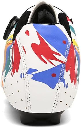 Велотуфлі чоловічі/жіночі, яскраві з принтом графіті, для шосе та гірського велосипеда, з гумовою підошвою, дихаючі кросівки, неслизькі велотуфлі MTB, 38 EU, білі