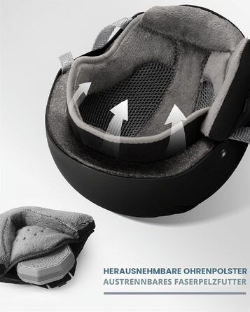 Шолом для сноуборду та гірських лиж OutdoorMaster знімними окулярами 2-в-1, захисний EPS-пінопласт, 14 вентиляційних отворів, унісекс (чоловічий, жіночий, підлітковий), матовий чорний, розмір L