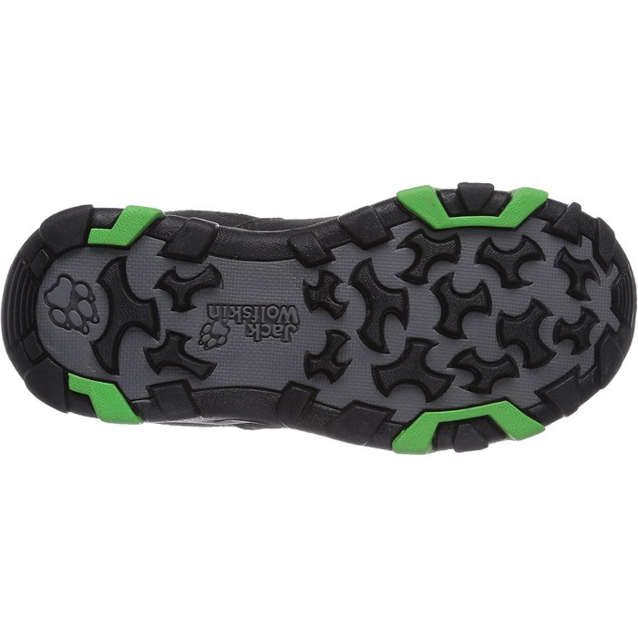 Черевики для трекінгу Jack Wolfskin MTN Attack Low Texapore для хлопчиків, 33 EU, чорний/зелений