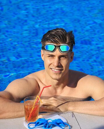 Окуляри для плавання Findway, захист від запотівання/UV, поляризовані окуляри для дорослих, підлітків та жінок з запасним носовим мостом, без витоку, чіткий огляд, чорний & білий/поляризована димчаста лінза (чорний & білий/золота поляризована дзеркальна л