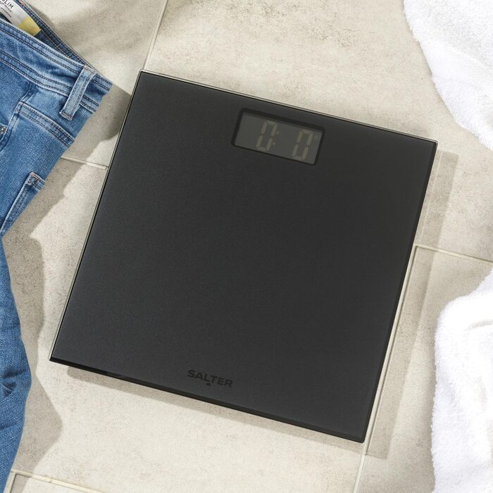 Електронна вага для ванної Salter Frosted Matt, 180 кг, LCD дисплей, точне вимірювання, батарейка в комплекті
