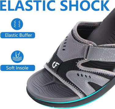 Чоловічі спортивні сандалії COFACE для відновлення після навантажень, підтримка склепіння стопи, ортопедичні, розмір 40-48 (40 EU, сіро-чорний)