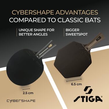 Стіга Cybershape Hobby - ракетка для настільного тенісу, легка у використанні, для початківців та гравців клубного рівня