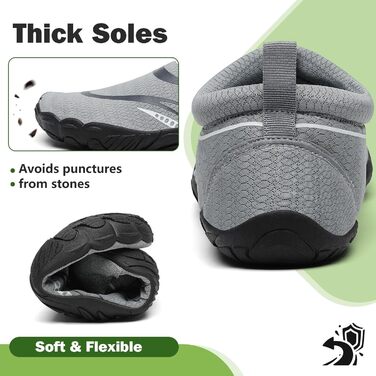 Mishansha Легкі дихаючі шкарпеткові капці для чоловіків та жінок з товстою підошвою, антиковзаючі, розмір 36-46, сірий колір