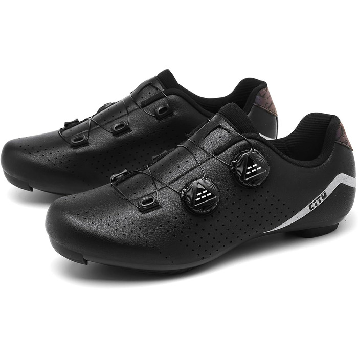 Велотуфлі для шосейного велосипеда для чоловіків, сумісні з педалями Look SPD SPD-SL Delta Lock, білі (41 EU, чорний)