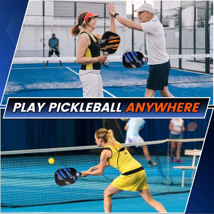 Набір ракет для піклболу Mayboom (2 або 4 шт.) з м'ячами та сумкою, схвалені USAPA, фібергласові ракетки для початківців та професіоналів
