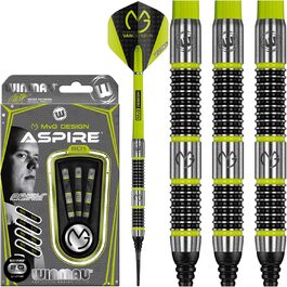 Дротики WINMAU Michael Van Gerwen Aspire 20 г, професійні, вольфрамові, для софттипу, з оперенням та стержнями