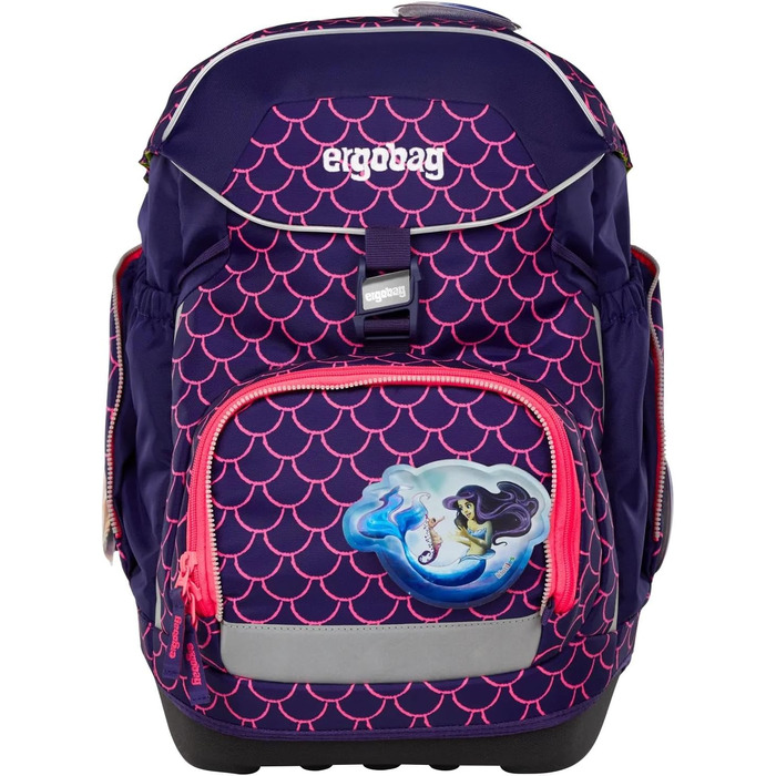 Дитячий ергономічний шкільний рюкзак ergobag Schulranzen-Set, набір з 6 предметів для 1 класу початкової школи, Перламутровий ведмідь - Фіолетовий