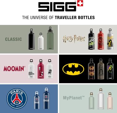 SIGG Алюмінієва пляшка для води Traveller, для газованих напоїв, герметична, легка, BPA-free, для туризму, 0.6/1/1.5 л, Швейцарія