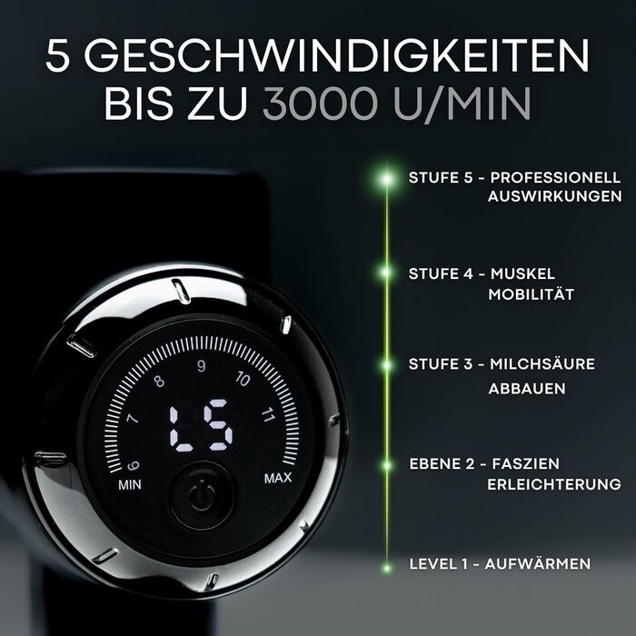 Масажер для м'язів BOOTECH CORE PLUS: тиха масажна пістолета з 6-12 мм амплітудою, 6 насадок, керуванням через додаток, для відновлення та покращення кровообігу