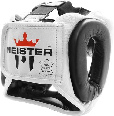 Чоловічий боксерський шолом Meister MMA Gel Fullface для тренувань, біло-чорний, розмір XXL – захист для боксу та муай-тай