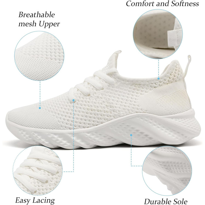 Жіночі кросівки ZGPWZWL: легкі літні спортивні взуття для бігу та повсякденного носіння, білі (37 EU)