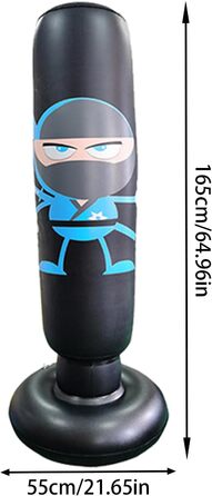 Боксерський мішок для дітей Karate 65 см зі стійкою для тренувань. Дитячий боксерський тренажер для фітнесу та єдиноборств, чорний