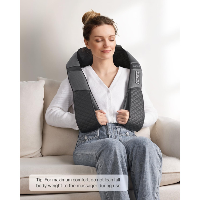 Масажер RENPHO для шиї та плечей з підігрівом, 3D-масаж глибоких тканин, масажер для спини, подарунок для жінок