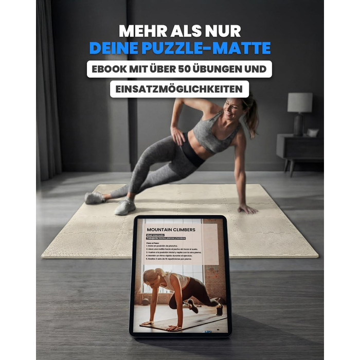 Набір захисних пазл-килимків для підлоги unycos (12/20/28 шт), 30x30x1 см, протиковзкі мати для тренажерного залу, фітнесу та йоги, водонепроникні, білі