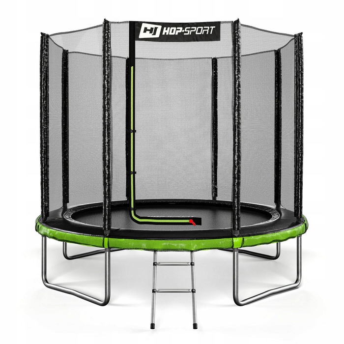 Батут із зовнішньою захисною сіткою Hop-Sport 8ft (244 см), чорно-зелений