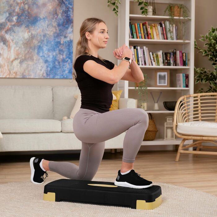 Hop-Sport Steppbrett HS-PP033AS: регульований степер для фітнесу з 3 сходами та антиковзким покриттям, витримує до 350 кг