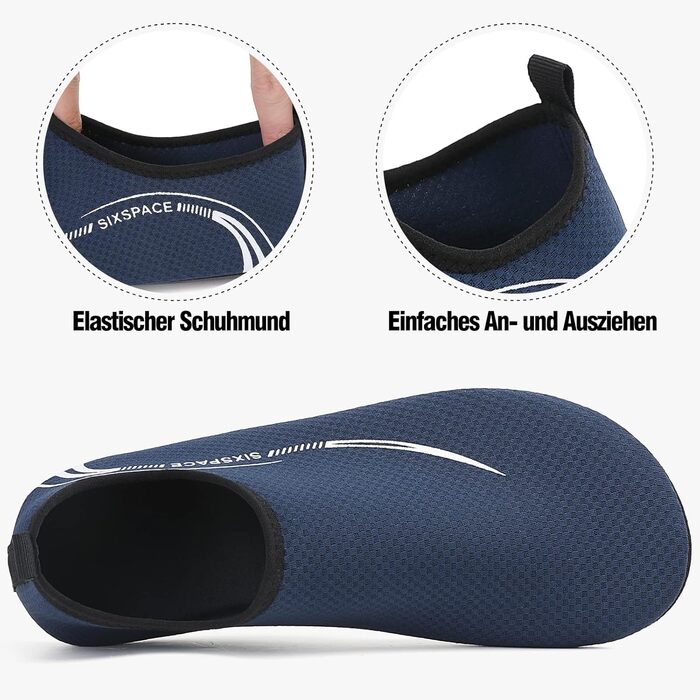 Шкарпетки для плавання Sixspace: аквашузи, шкарпетки для басейну та пляжу, дихаючі, швидковисихаючі, розмір 34-47