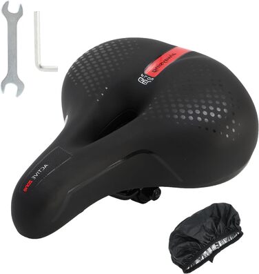 Комфортне велосипедне сідло BWBIKE з широким сидінням, амортизуючою піною Memory Foam та водонепроникним шкіряним покриттям (Рожевий)