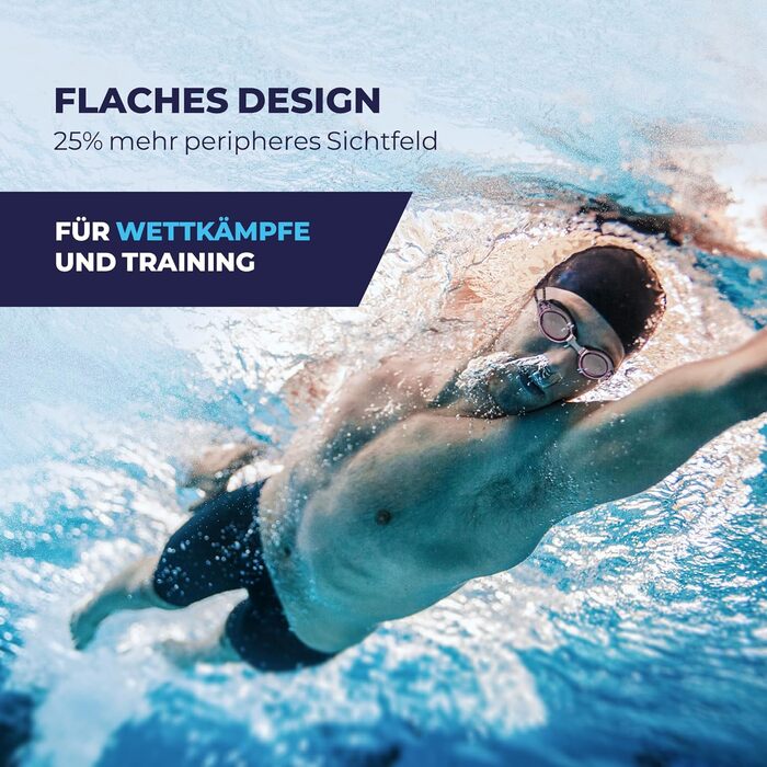 Професійні дзеркальні окуляри для плавання Proswims Anti-Fog для дорослих, чоловіків і жінок, з чохлом, рожеві