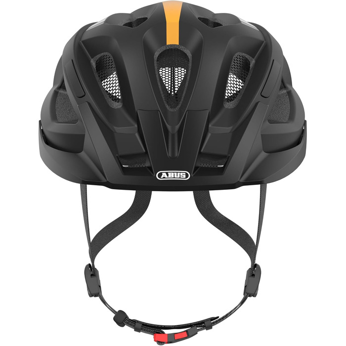 ABUS Aduro 2.0 Велосипедний шолом з підсвіткою для міста, спортивний, чорний/помаранчевий, розмір S (51-55 см), унісекс