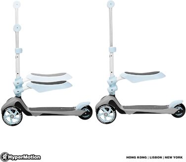 Самокат дитячий Kinderroller HyperMotion 3в1 блакитний: самокат, біговел, літній транспорт для дівчаток та хлопчиків
