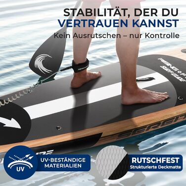 Надувний SUP SereneLife для дорослих та дітей: комплект з веслом, насосом та сумкою. Touring SUP для річки, моря та озера. Максимальне навантаження 155 кг.