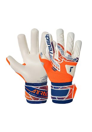 Воротарські рукавиці Reusch Profi Attrakt Gold X NC (10.5) - професійні, для тренувань та ігор на траві та штучних покриттях, помаранчево-сині