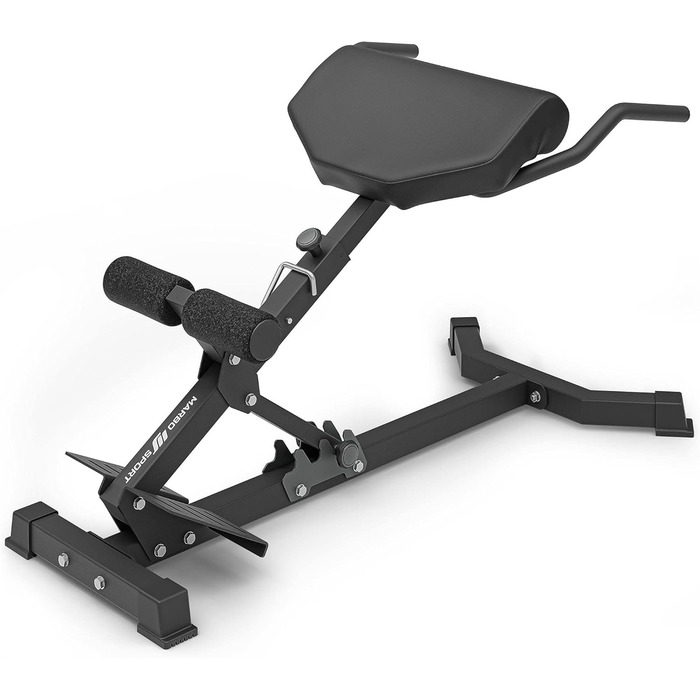 Гіперекстензія Marbo Sport MS-L108 2.0 для спини, регульований кут, посилена конструкція, чорний колір, вироблено в ЄС